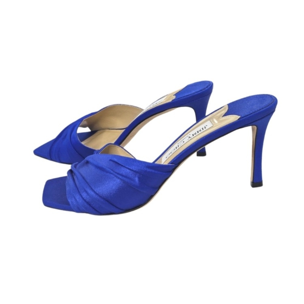 Jimmy Choo Royal Blue Satin Heels - Picture 5 of 11